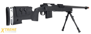 WellFire MB4417 M40A3 Bolt Action Airsoft Sniper Rifle w/ Bipod (BLACK)