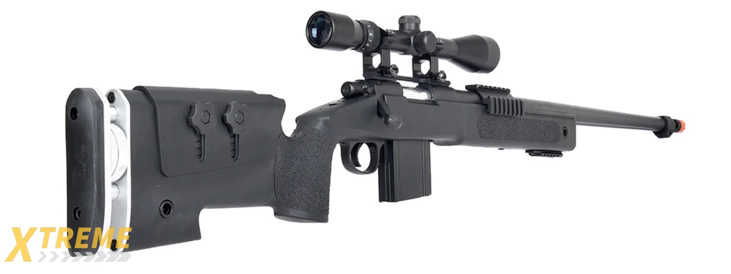 WellFire MB4417 M40A3 Bolt Action Airsoft Sniper Rifle w/ Scope (BLACK)