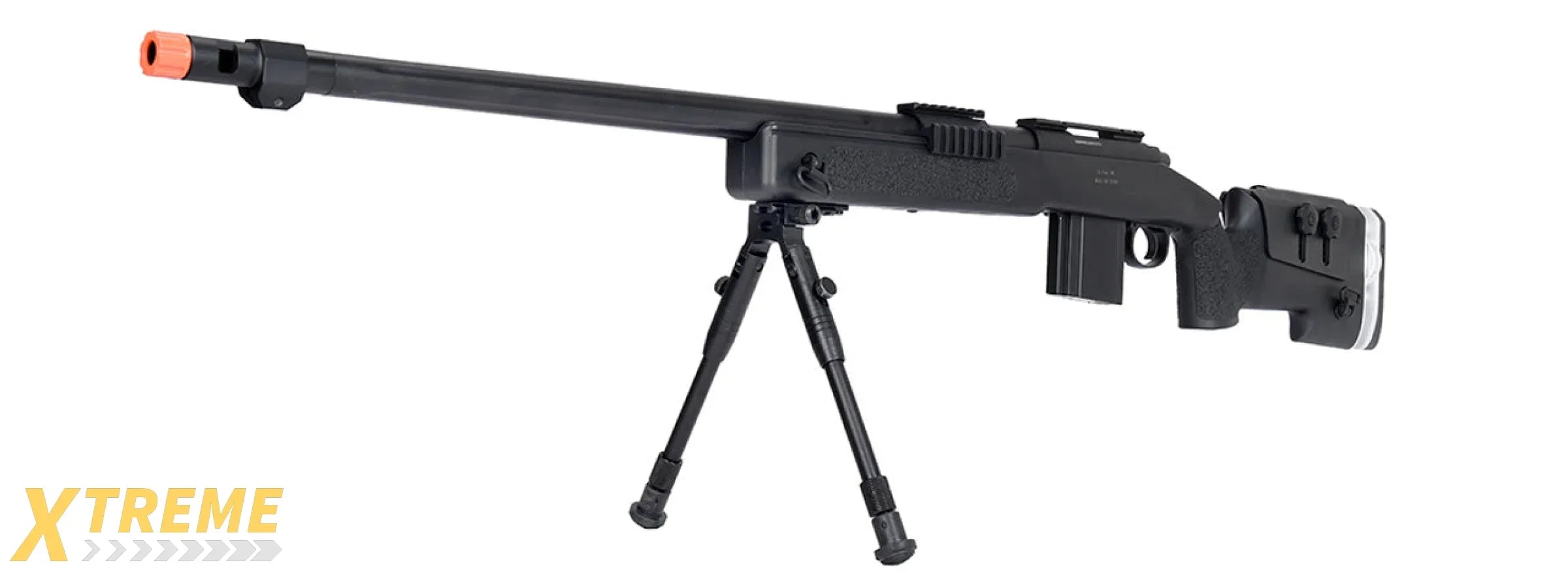 WellFire MB4417 M40A3 Bolt Action Airsoft Sniper Rifle w/ Bipod (BLACK)