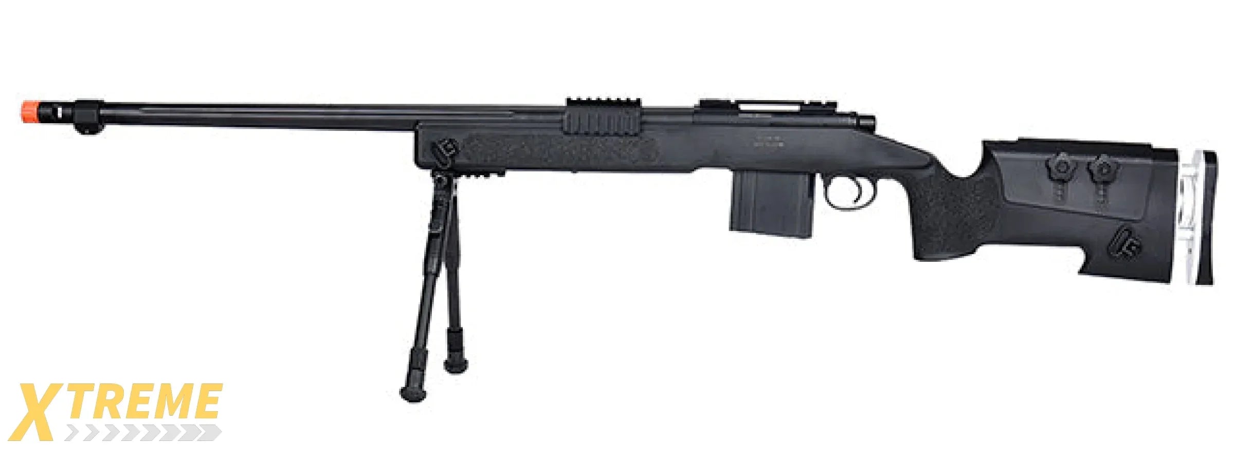 WellFire MB4417 M40A3 Bolt Action Airsoft Sniper Rifle w/ Bipod (BLACK)