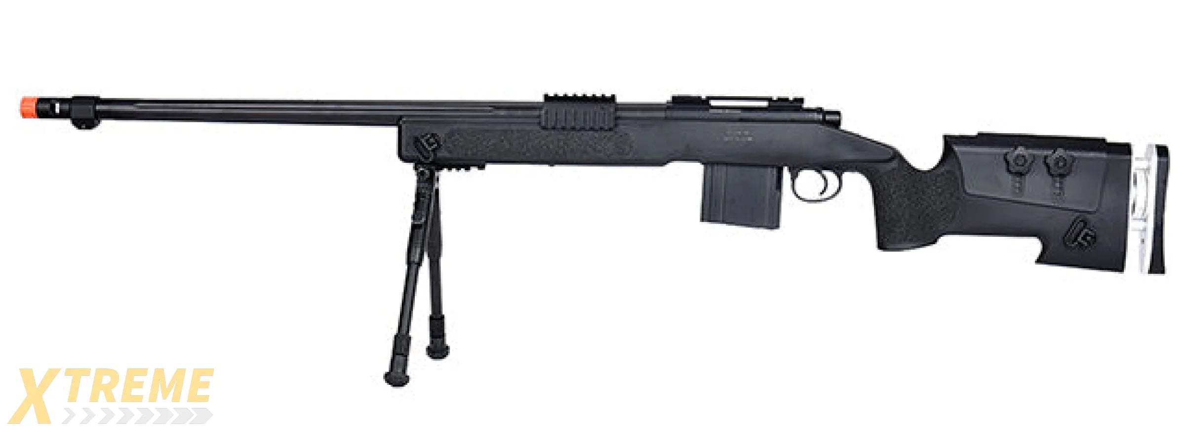 WellFire MB4417 M40A3 Bolt Action Airsoft Sniper Rifle w/ Bipod (BLACK)