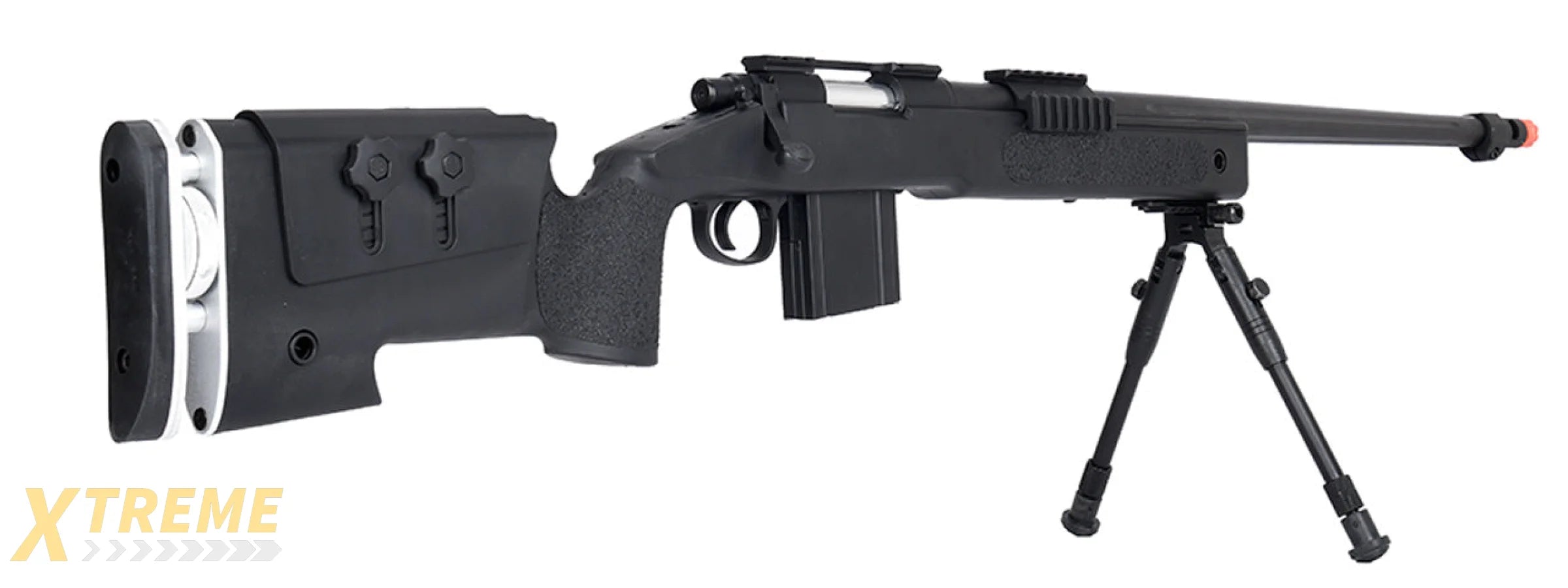 WellFire MB4417 M40A3 Bolt Action Airsoft Sniper Rifle w/ Bipod (BLACK)