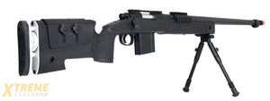 WellFire MB4417 M40A3 Bolt Action Airsoft Sniper Rifle w/ Bipod (BLACK)