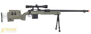 WellFire MB4417 M40A3 Bolt Action Airsoft Sniper Rifle w/ Scope & Bipod (OD GREEN)