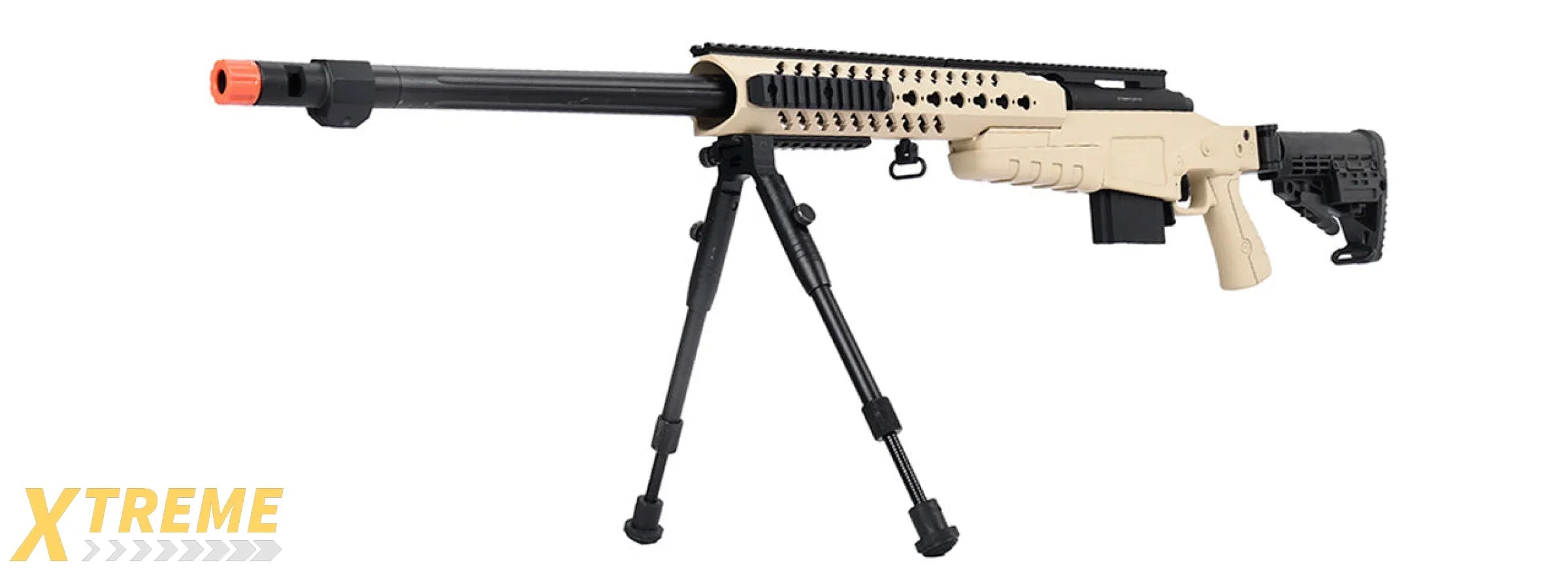 WellFire MB4418-1 Bolt Action Airsoft Sniper Rifle w/ Bipod (TAN)