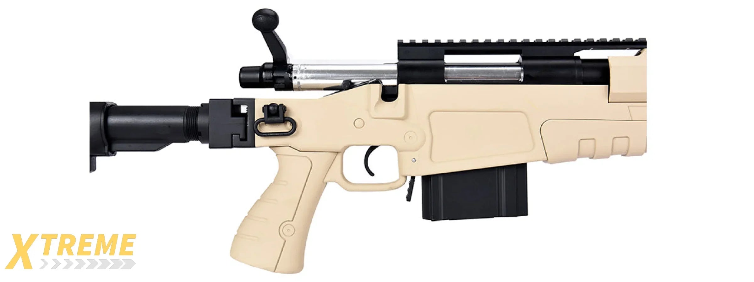 WellFire MB4418-1 Bolt Action Airsoft Sniper Rifle w/ Bipod (TAN)