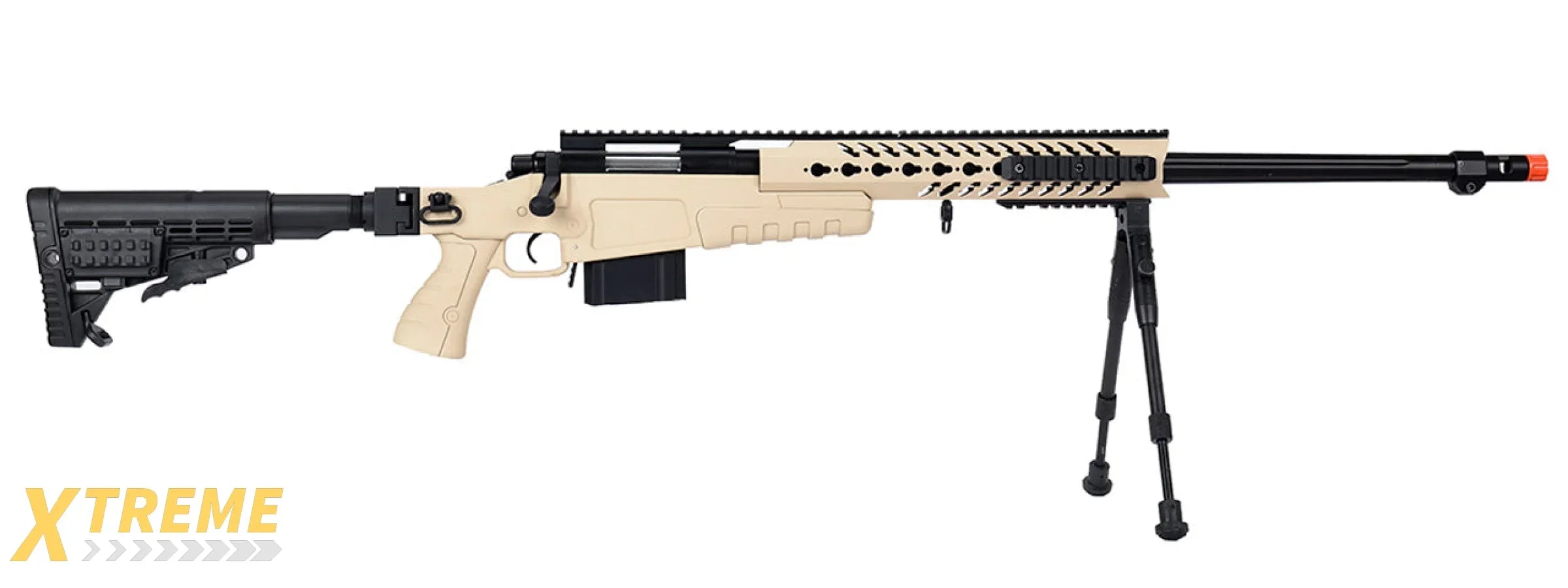WellFire MB4418-1 Bolt Action Airsoft Sniper Rifle w/ Bipod (TAN)