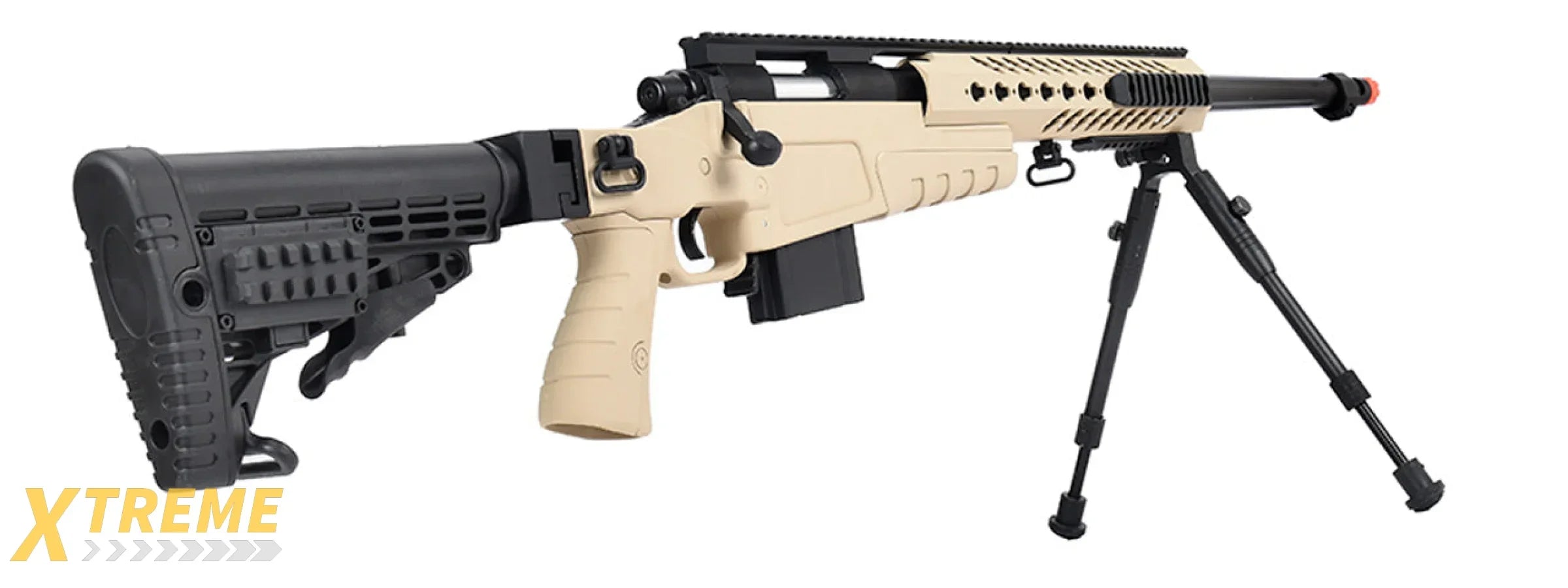 WellFire MB4418-1 Bolt Action Airsoft Sniper Rifle w/ Bipod (TAN)