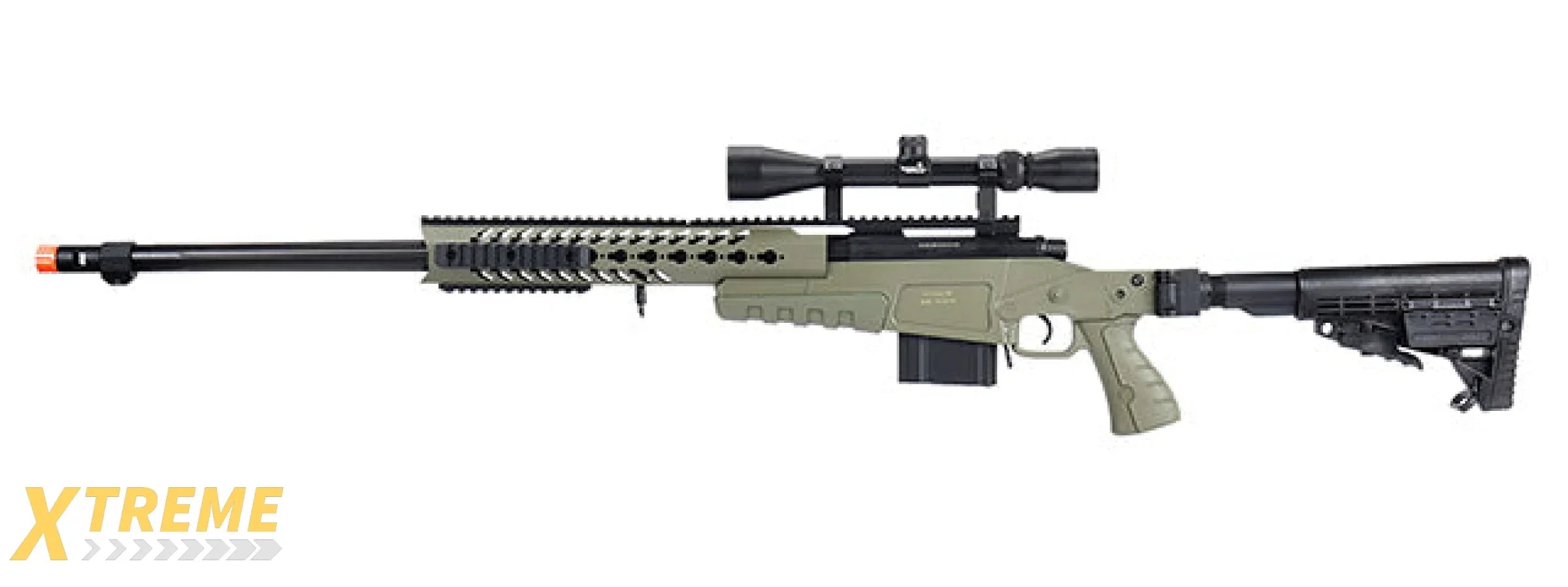 WellFire MB4418-1 Bolt Action Airsoft Sniper Rifle w/ Scope (OD GREEN)