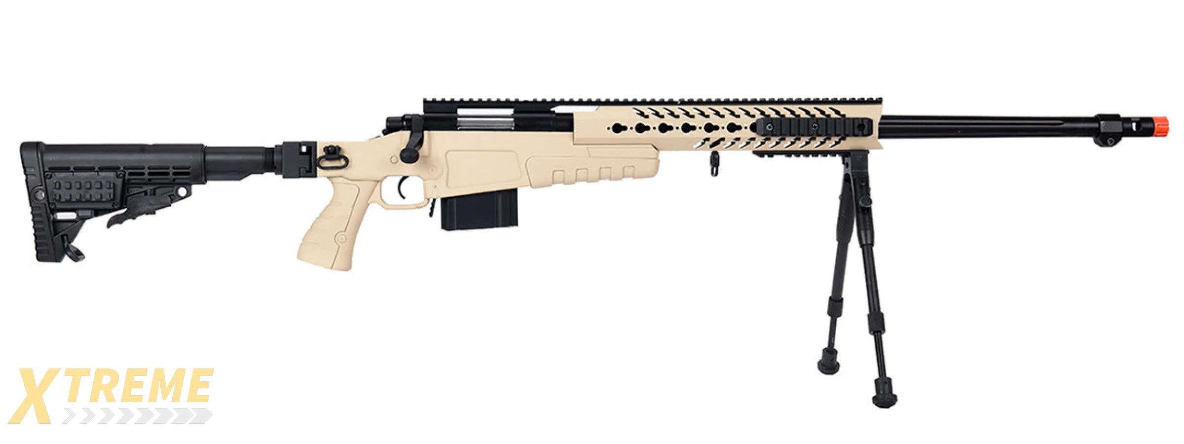 WellFire MB4418-1 Bolt Action Airsoft Sniper Rifle w/ Bipod (TAN)