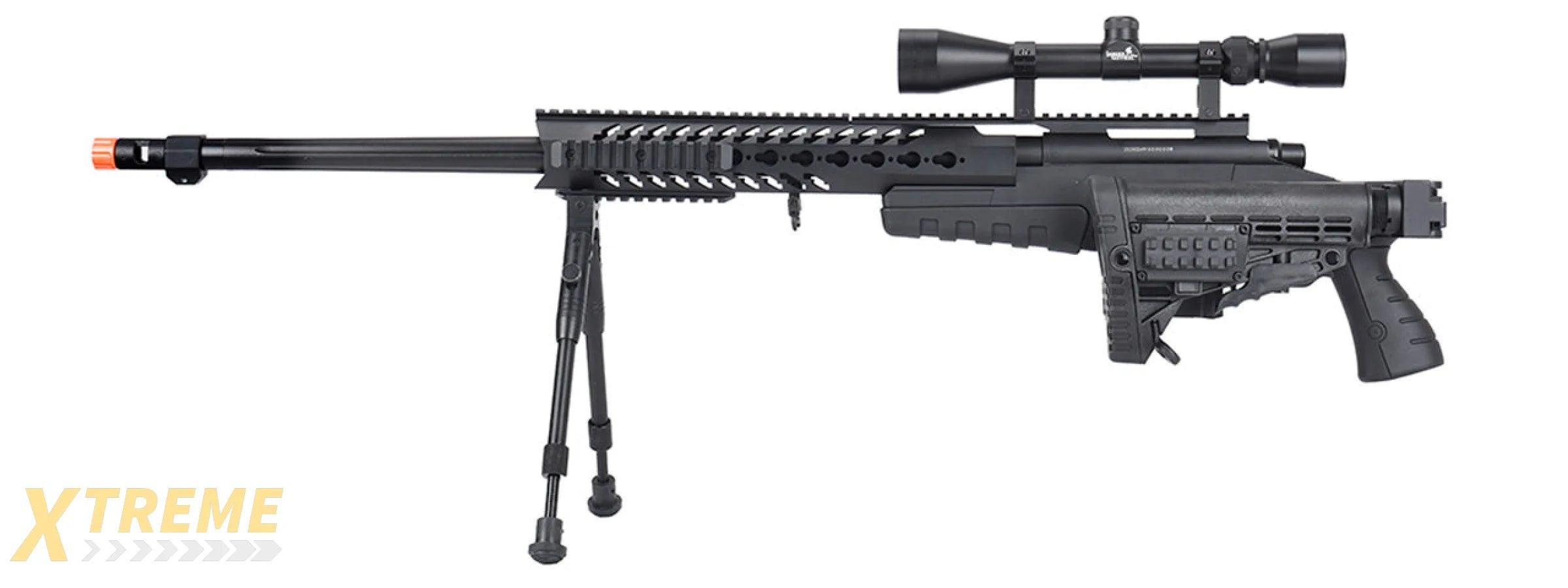 WellFire MB4418-1 Bolt Action Airsoft Sniper Rifle w/ Scope & Bipod (BLACK)