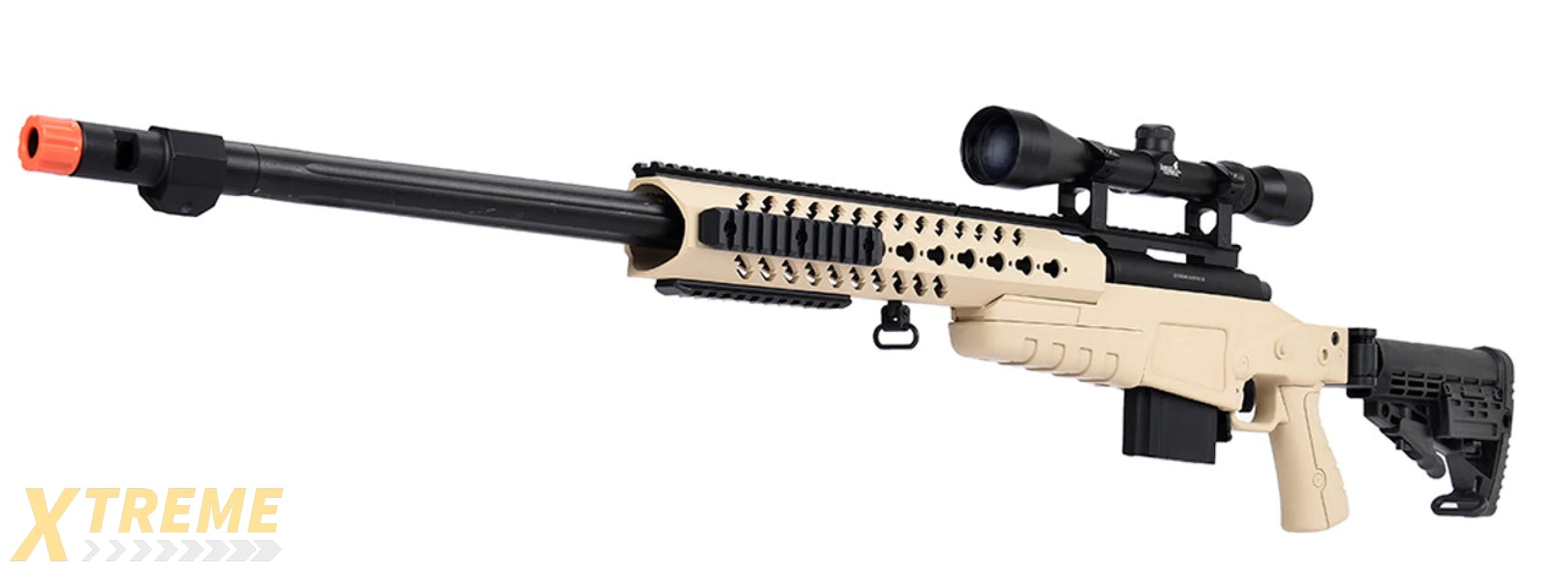WellFire MB4418-1 Bolt Action Airsoft Sniper Rifle w/ Scope (TAN)