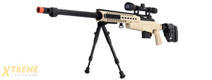 WellFire MB4418-2 Bolt Action Airsoft Sniper Rifle w/ Scope & Bipod (TAN)