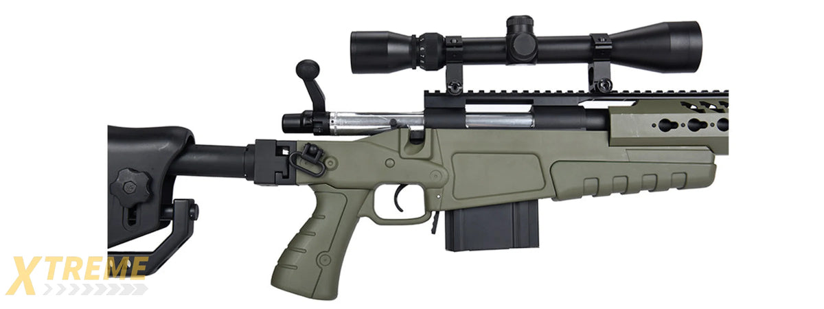 WellFire MB4418-2 Bolt Action Airsoft Sniper Rifle w/ Scope (OD GREEN)