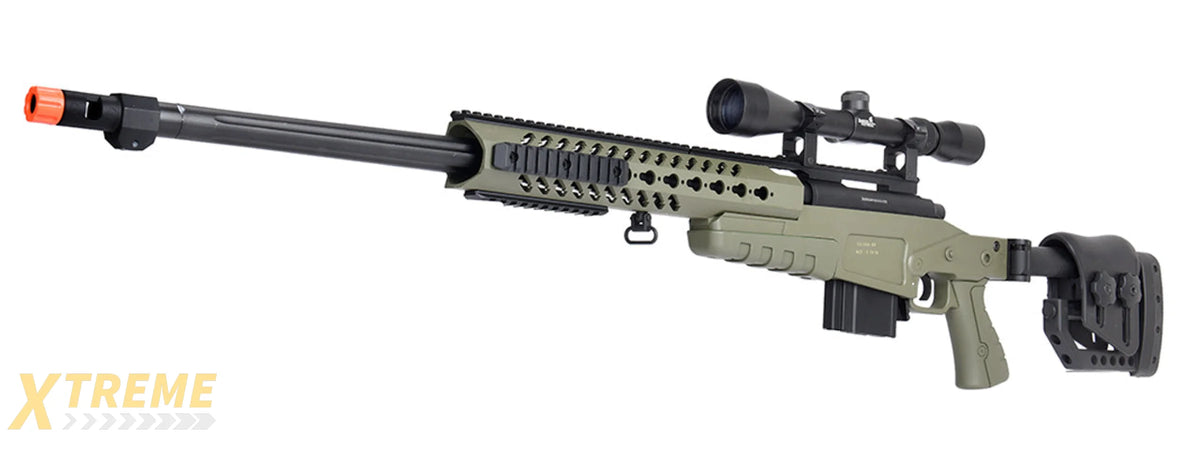 WellFire MB4418-2 Bolt Action Airsoft Sniper Rifle w/ Scope (OD GREEN)