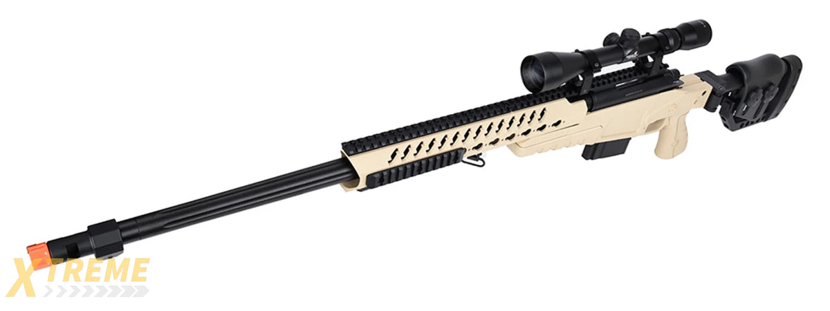 WellFire MB4418-2 Bolt Action Airsoft Sniper Rifle w/ Scope (TAN)