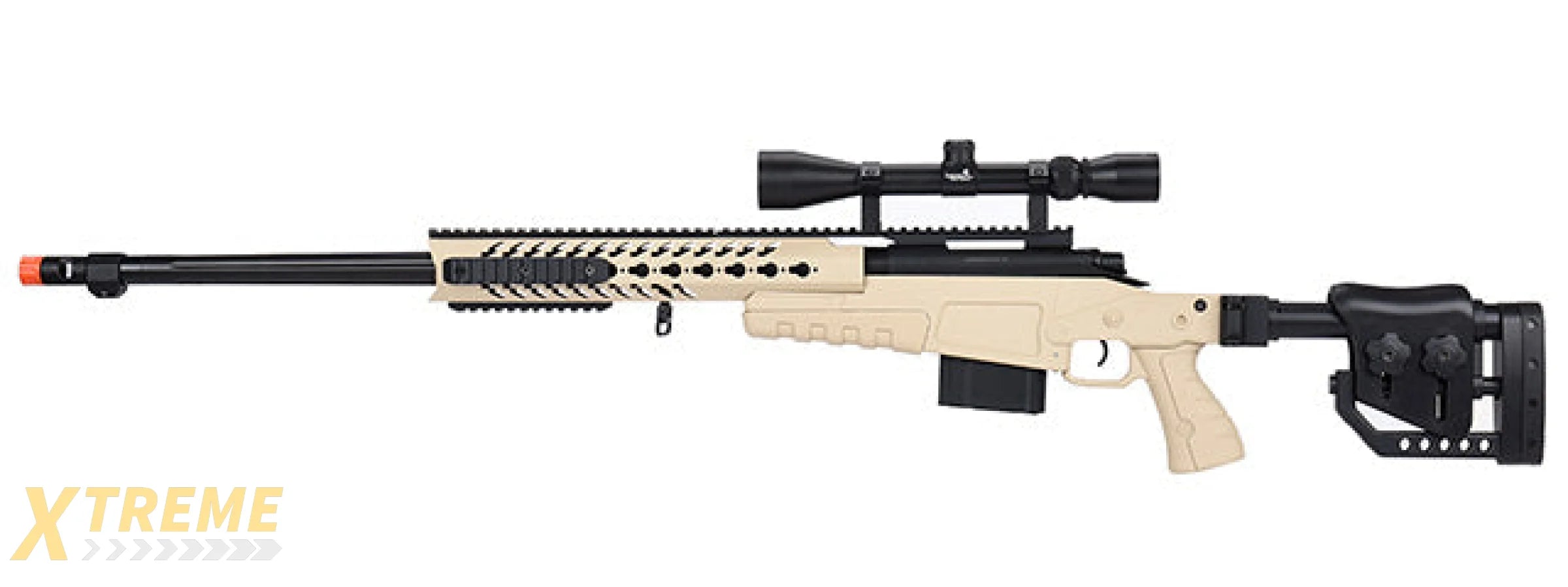 WellFire MB4418-2 Bolt Action Airsoft Sniper Rifle w/ Scope (TAN)