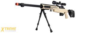 WellFire MB4418-2 Bolt Action Airsoft Sniper Rifle w/ Scope & Bipod (TAN)