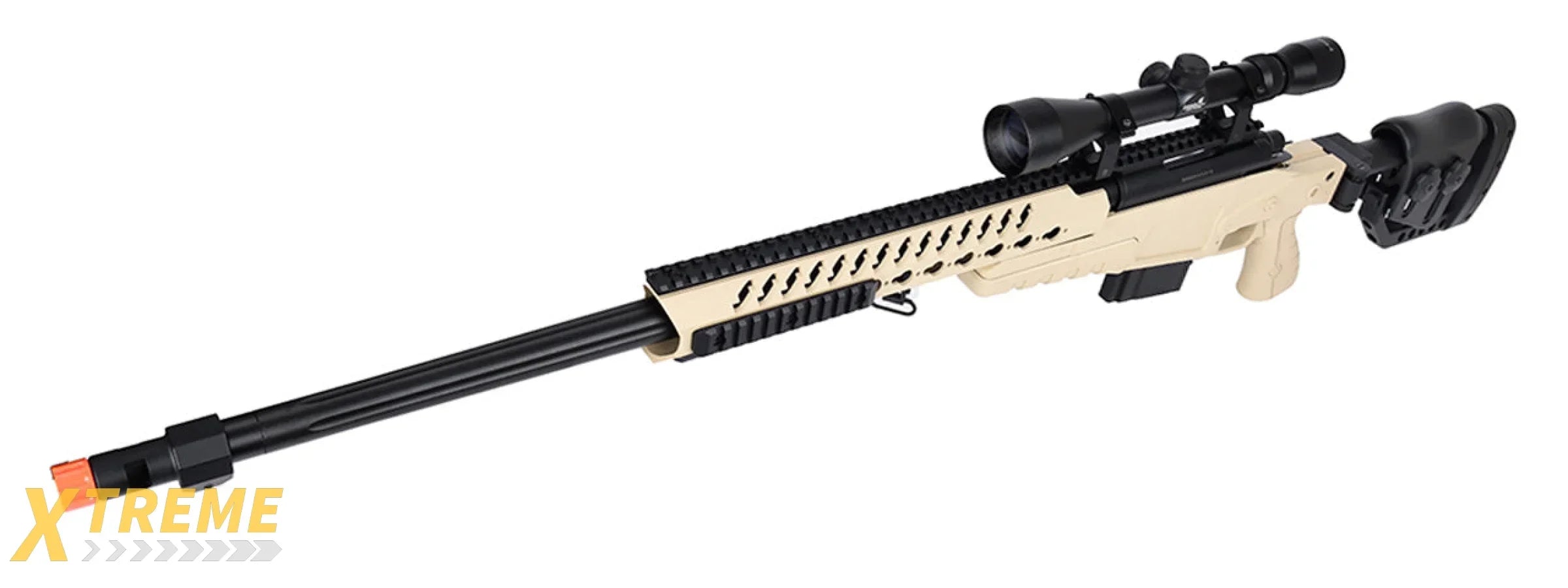 WellFire MB4418-2 Bolt Action Airsoft Sniper Rifle w/ Scope (TAN)