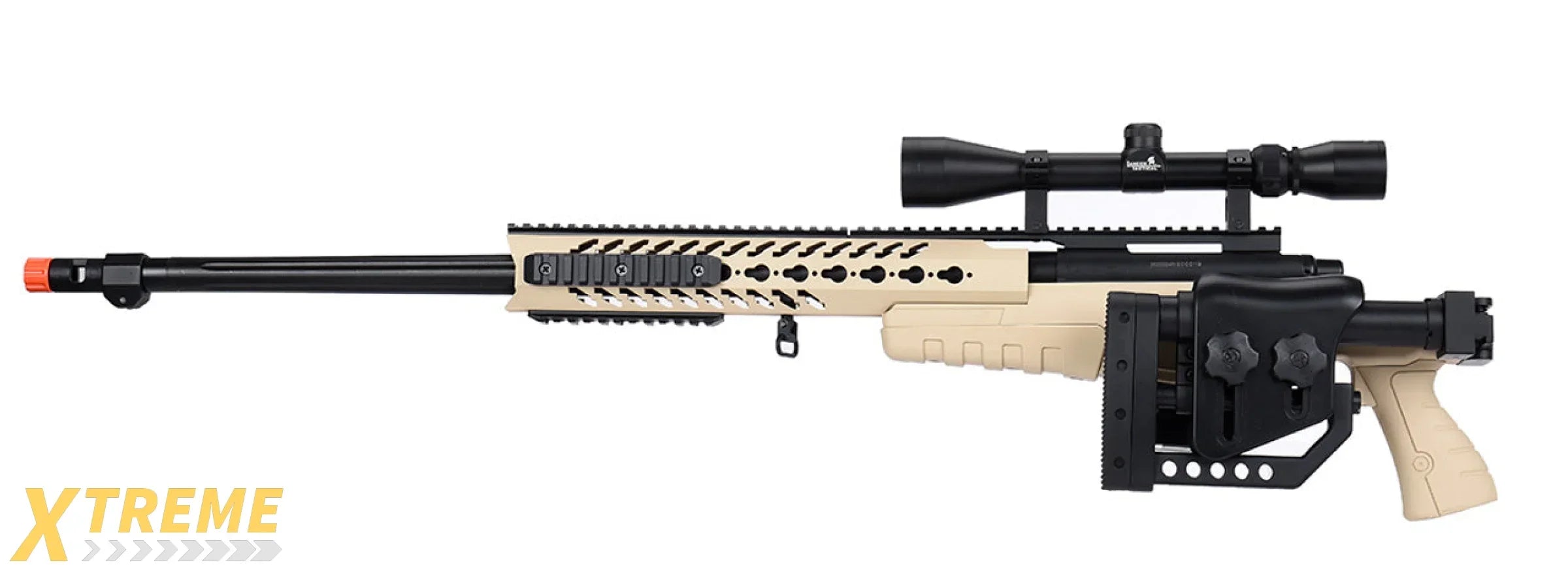 WellFire MB4418-2 Bolt Action Airsoft Sniper Rifle w/ Scope (TAN)