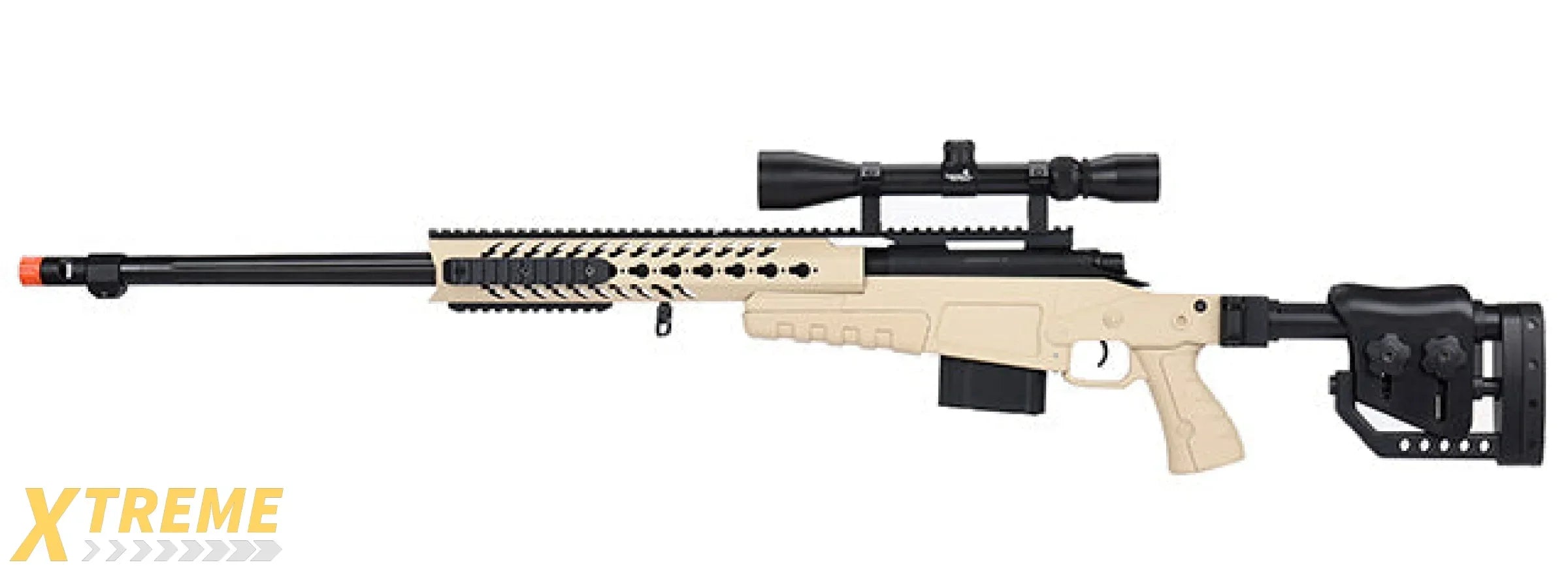WellFire MB4418-2 Bolt Action Airsoft Sniper Rifle w/ Scope (TAN)