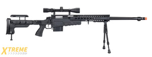 WellFire MB4418-3 Bolt Action Airsoft Sniper Rifle w/ Scope & Bipod (BLACK)
