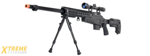 WellFire MB4418-3 Bolt Action Airsoft Sniper Rifle w/ Scope & Bipod (BLACK)