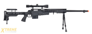WellFire MB4418-3 Bolt Action Airsoft Sniper Rifle w/ Scope & Bipod (BLACK)