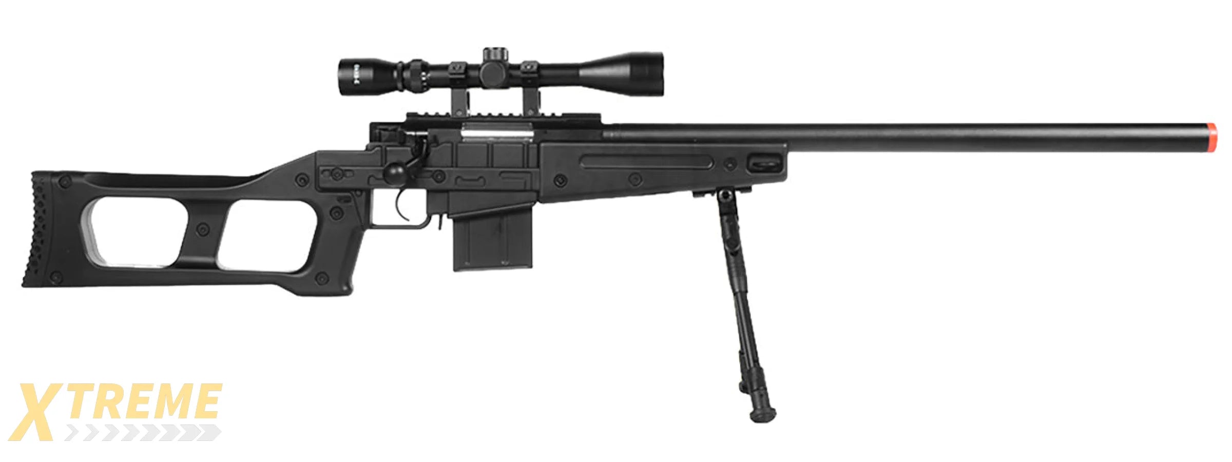 WellFire MK96 Covert Airsoft Sniper Rifle w/ Scope & Bipod (BLACK)