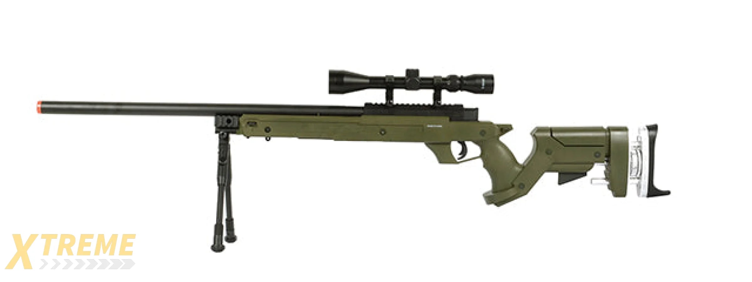WELLFIRE SR22 BOLT ACTION TYPE 22 SNIPER RIFLE W/ SCOPE & BIPOD - OD