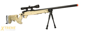 WELLFIRE SR22 BOLT ACTION TYPE 22 SNIPER RIFLE W/ SCOPE & BIPOD - TAN